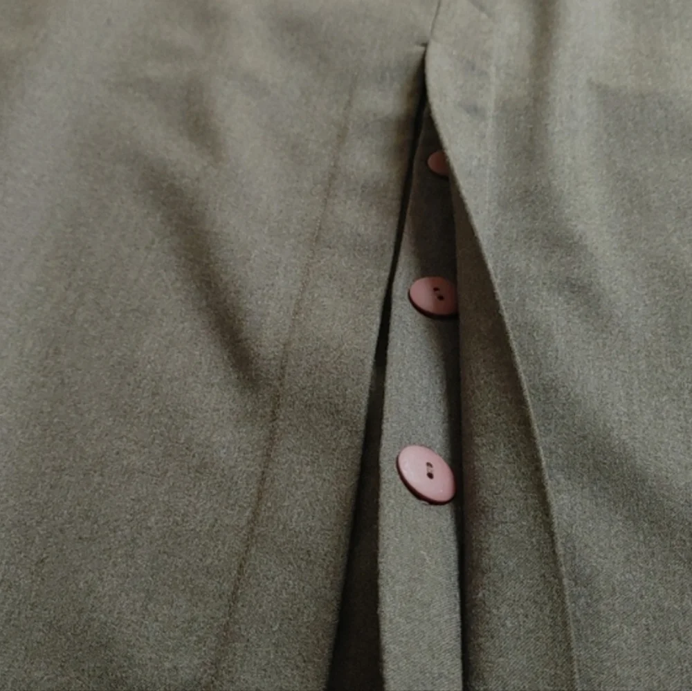 Vintage Talbots Long Green Fine Wool Riding Skirt 6 - Picture 10 of 17